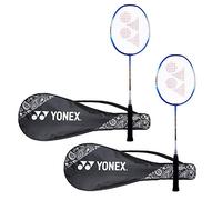 YONEX ZR 100 Lot de 2 raquettes de badminton en aluminium léger avec couverture intégrale Bleu/bleu