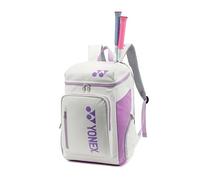 YONEX Sac à dos de sport de grande capacité de qualité, sac de raquette multi-compartiments pour badminton et tennis, compartiment séparé pour chaussures (blanc violet)