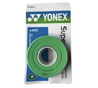 YONEX Super Grap Surgrip pour raquette de tennis, badminton, padel, squash, lot de 3 bandes adhésives, couleurs assorties (vert)