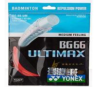 YONEX Ultimax BG 66 Cordes de badminton | Matériau : nylon | Haute durabilité | Répulsion | Équilibrage de la vitesse de la raquette | Sensation moyenne | Fil de corde extra fin | Calibre de taille :