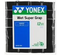 Yonex Wet Super GRAP Surgrip pour raquette de tennis (12 poignées noires)