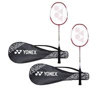 YONEX ZR 100 Lot de 2 Raquettes de Badminton en Aluminium léger avec Couverture complète Rouge/Rouge