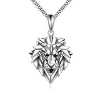 YONFQE Collier lion en argent sterling avec pendentif lion - Cadeau pour homme
