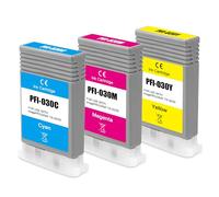 Yongairuink PFI-030 PFI030 Cartouche d'encre compatible avec PFI 030 pour CAN imagePROGRAF TA20 TA30 avec encre pigmentée (1 cyan, 1 magenta, 1 jaune)