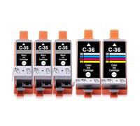 Yongairuink PGI-35 CLI-36 PGI 35 CLI 36 CP-35 CP-36 PGI35BK CLI36C Cartouche d'imprimante Compatible avec IP100B IP100 IP100V IP110 IP110+ Battery IP110 Series TR150 TR160 (3 Noir 2 Couleur)