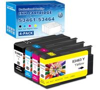 Yongairuink Primera 53461 53462 53463 53464 Cartouche d'encre de rechange pour Primera 53465 pour imprimantes Primera LX1000 LX2000 Color Label (noir, cyan, magenta, jaune)
