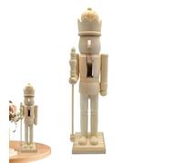 Yongany Figurines Casse-Noisette - Décoration de table en bois brut de 38 cm | Figurine vierge à peindre pour coloriage, étagère, table