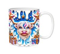 Yongany Highland Cow Cup - Tasses à café de Noël en céramique | Accessoires de Noël pour café chaud, thé froid, chocolat chaud confortable