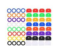 Yongbest Couvres Clés, 64 Pièces Cap Clé Colorées Silicone Caoutchouc de Cap Clé pour L'école Hôtelière Bureau à Domicile 2 Forme