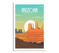 YONGCAI Affiche de voyage vintage Arizona Monument Valley Coucher de soleil sur toile pour décoration murale de chambre