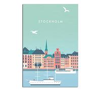 YONGCAI Affiche vintage Stockholm Suède de voyage sur toile pour décoration murale de chambre
