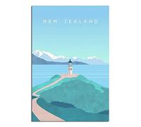 YONGCAI Poster de voyage vintage en toile de phare de Nouvelle-Zélande - Décoration murale pour chambre à coucher - Art - Peinture - Idée cadeau