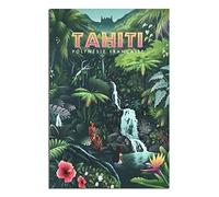 YONGCAI Poster de voyage vintage Tahiti Polynésie française sur toile pour décoration d'intérieur