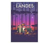 YONGCAI Poster Pays Forêt Camping Voyage Toile Mur Maison Décoration Chambre Affiche Art Peinture Image Impression Cadeau Affiche