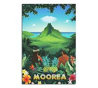 YONGCAI Poster vintage Moorea Polynésie française sur toile pour décoration murale de chambre