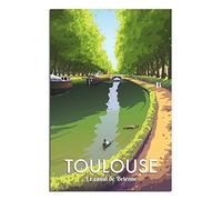 YONGCAI Poster vintage sur toile Canal de Toulouse France Décoration murale pour chambre