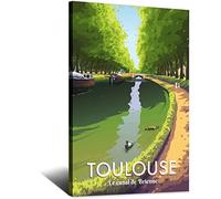 YONGCAI Poster vintage sur toile Canal de Toulouse France Décoration murale pour chambre