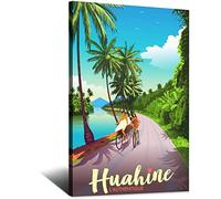 YONGCAI Poster vintage sur toile de l'île de Huahine en Polynésie française Décoration murale pour chambre