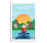 YONGCAI Poster vintage sur toile pour décoration murale de chambre à coucher du soleil du Vietnam