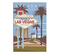 YONGCAI Poster vintage sur toile représentant l'horizon du Nevada de Las Vegas - Décoration murale d'intérieur