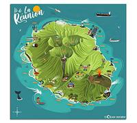 YONGCAI Poster vintage sur toile représentant l'île de la RéUnion France Décoration murale