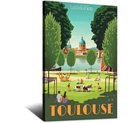 YONGCAI Poster vintage Toulouse France horizon de voyage sur toile murale décoration de chambre art poster peinture image impression cadeau affiches