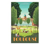 YONGCAI Poster vintage Toulouse France horizon de voyage sur toile murale décoration de chambre art poster peinture image impression cadeau affiches