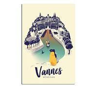 YONGCAI Poster vintage Vannes Morbihan France sur toile pour décoration murale d'intérieur