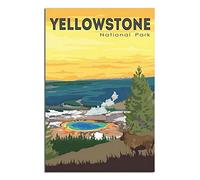 YONGCAI Yellowstones Poster vintage sur toile Motif paysage du parc national