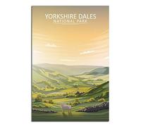 YONGCAI Yorkshire Dales National Park Skyline Vintage Poster de voyage sur toile murale Décoration de chambre Art Poster Peinture Impression Cadeau Poster