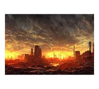 YongFoto 1,5x1m Ville abandonnée Fond de Photos Bâtiments effondrés Ville en ruine Futur Science-Fiction Contexte pour la Photographie Enfants Adultes La Fin du Monde Party Photoshoot Studio Props