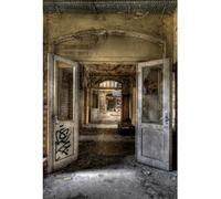 YongFoto 1,5x2,2m fond pour photographie bâtiments abandonnés Intérieur d'une vieille maison Couloir sale Mur écaillé Arrière-plan pour Film d'horreur Portrait d'enfant adulte studio pour séance photo