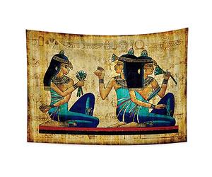 YONGFOTO 100x70cm Égypte ancienne Tapisserie Couleur peinte Prêtresse Habits traditionnels Symbole Civilisation ancienne Tenture Tapisseries Pour la maison Decor de mur Table Cloth Couverture