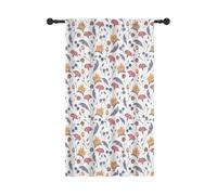 YONGFOTO 107x160cm Floral Rideaux filtrant la lumière pour Chambre d'enfant Romantique Fleur Plumes Occultation Passe Tringle Habillage de fenêtre pour crèche, 1 Panneau