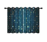 YONGFOTO 117x183cm Étoiles Rideaux Occultants Or Star Twinkle Bleu Foncé Chambre d'enfant Rideau de Fenêtre pour Décoration de Chambre 2 Panneaux avec œillet