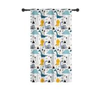 YONGFOTO 117x229cm Dinosaure Rideaux filtrant la lumière pour Chambre d'enfant Dino Mignon Volcan Ancien Occultation Passe Tringle Habillage de fenêtre pour crèche 1 Panneau