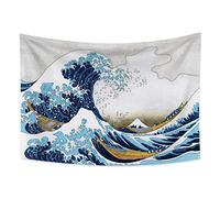 YONGFOTO 150x100cm Japonais Ukiyo-E Tapisserie Grande vague Tenture Kanagawa Fuji Tapisserie pour Porche Tentures Décor Salon Dortoir Couvre-lit Art mural