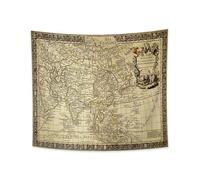 YONGFOTO 180x160cm Tapisserie Carte du Monde, Ancienne Carte Mer Occidentale Navigation Atlas Historique Murale Déco Dortoir Sofa Couverture