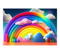 YongFoto 2,2x1,5m Enfants Toile de Fond Arc-en-Ciel coloré Nuages Ciel Bleu Fond de Photographie pour Les Enfants Fête d'anniversaire Nouveau né Cake Table Baby Shower Photo Booth Studio Props