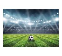 YongFoto 2,2x1,5m Football Arena Stade Toile de Fond Spotlight Illuminé Terrain de Football Fans de pelouse Stands Photographie Fond Enfants Anniversaire Festival Fête Photo Props Vinyle