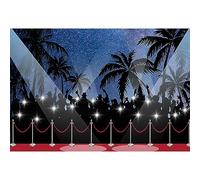 YongFoto 2,2x1,5m Vinyle Toile de Fond Hollywood Décor de scène Spots Nuit étoilée Fond de Studio Photo Décors de fête photobooth Shooting Accessoires 7x5ft