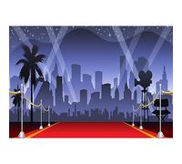 YongFoto 2,2x1,5m Vinyle Toile de Fond Hollywood Rouge Tapis Éclairages Fond Décors Studio Photo Portrait Enfant Video Fete Mariage Photobooth Photographie Accesorios
