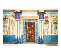 YongFoto 2,5x1,8m Vinyl Toile de Fond Ancien Egypte Scène Peintures murales Pharaon Temple Hiéroglyphique Papyrus égyptien Fond Décors Studio Photo Portrait Video Fete Mariage Photographie Accesorios