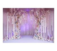 YongFoto 2,5x1,8m Vinyle Toile de Fond Arc de Mariage Romantique Orchidées et Roses décorées Intérieur Fond de Studio Photo La Saint Valentin Mariage Décors de fête photobooth Photographie Fond
