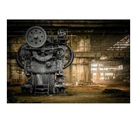 YongFoto 2,5x1,8m Vinyle Toile de Fond Shabby ruiné Vieille Usine Intérieur de la Machine en métal Grunge Fond Décors Studio Photo Portrait Enfant Video Fete Mariage Photobooth Photographie Accesorios