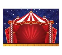 YongFoto 2,5x1,8m Vinyle Toile de Fond Thème du Cirque Tente Rayée Rouge Rideau Étape Étoiles étoilées Fond de Studio Bannière Photo Party vidéo Enfant Photobooth Accessoires de Photographie