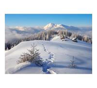 YongFoto 2,5x3m Toile de Fond Noël Paysage Couvert Neige Rudtic Village Ice Mount Nature Noël d'hiver Fond Décors Studio Photo Portrait Enfant Video Fete Mariage Photobooth Photographie Accesorios
