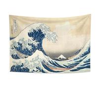 YONGFOTO 220x150cm Tapisserie Murale Japonaise Ukiyo-e Mont Fuji 36 Vues Pièce Tenture la Grande Vague de Kanagawa Deco Tenture Murale Poster Japonais Peinture Hokusai Estampes