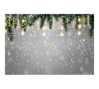 YongFoto 3,5x2,5m Neige La Photographie Toile de Fond Flocon de Neige Motif 16 Branche de pin Briller Pays des Merveilles Contexte l'hiver Noël Nouvel an Photo Toiles de Fond Fée Portrait Studio