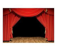 YongFoto 3,5x2,5m Vinyle Étape Toile de Fond Rideau Rouge Parquet Fond Noir pour Spectacle de théâtre pour Fête Un événement La Photographie Fond vidéo Accessoires de Studio Fond d'écran